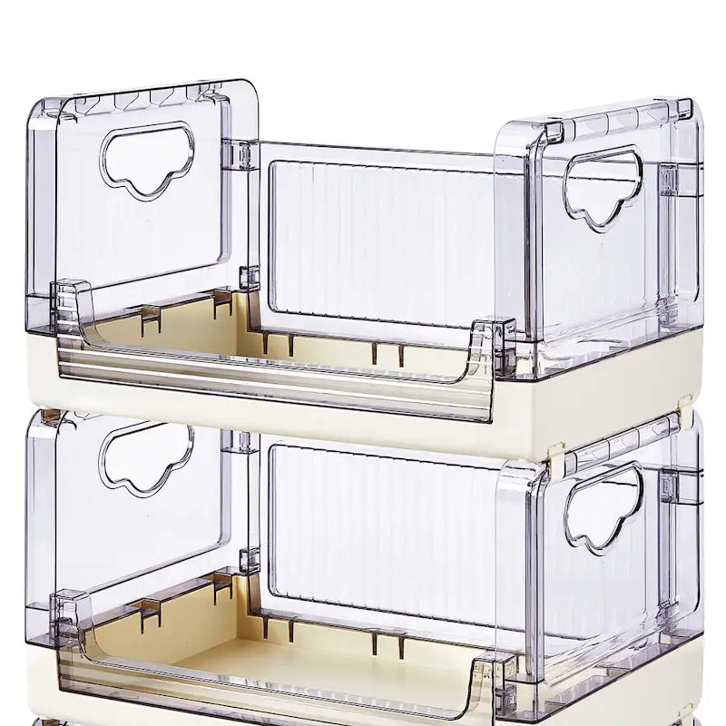 3 Tier Rolling Utility Cart with Handle and Lockable Wheels for Home and Kitchen
