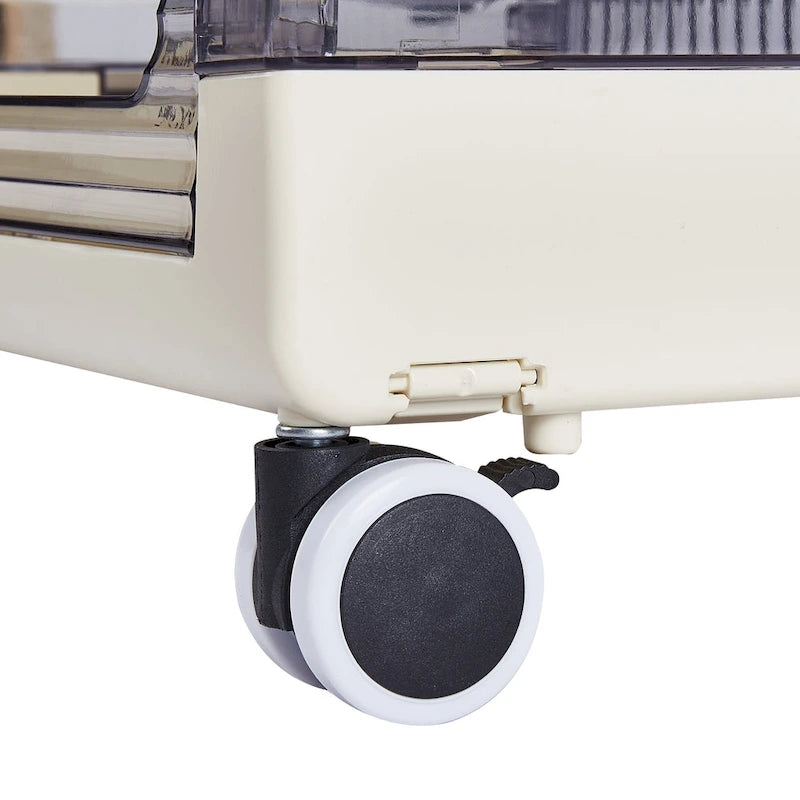 3 Tier Rolling Utility Cart with Handle and Lockable Wheels for Home and Kitchen