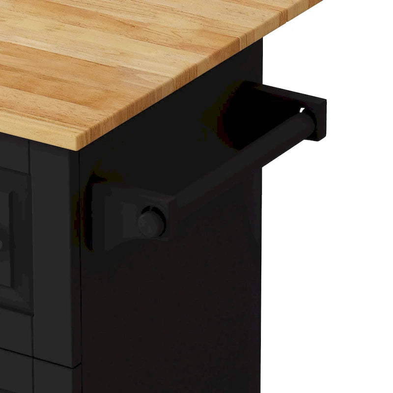 Kitchen Island Cart with 2-Door Cabinet and Three Drawers
