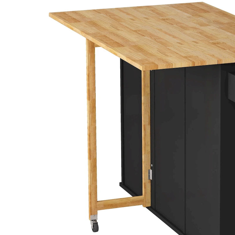 Kitchen Island Cart with 2-Door Cabinet and Three Drawers