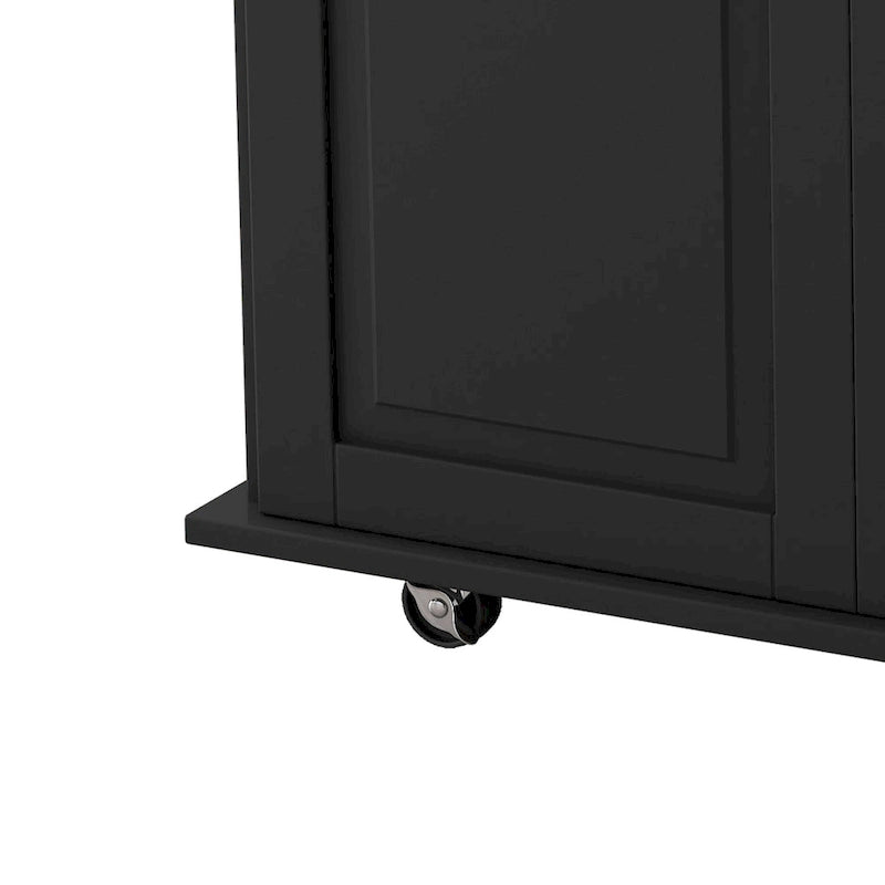 Kitchen Island Cart with 2-Door Cabinet and Three Drawers