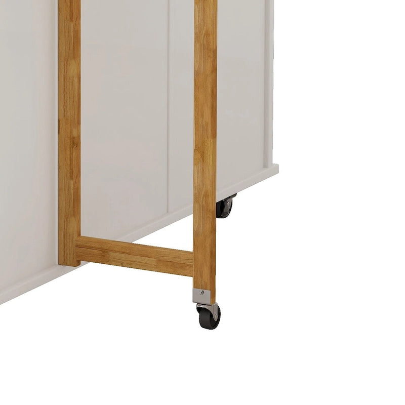 Kitchen Island Cart with 2-Door Cabinet and Three Drawers