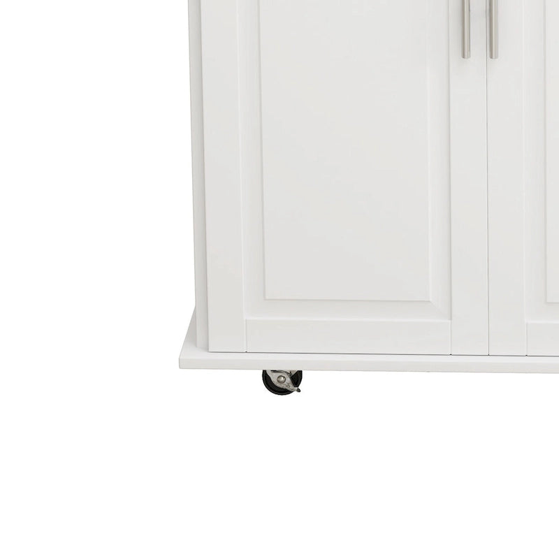 Kitchen Island Cart with 2-Door Cabinet and Three Drawers