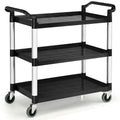 3-Shelf Utility Service Cart with Aluminum Frame and 490 lbs Capacity