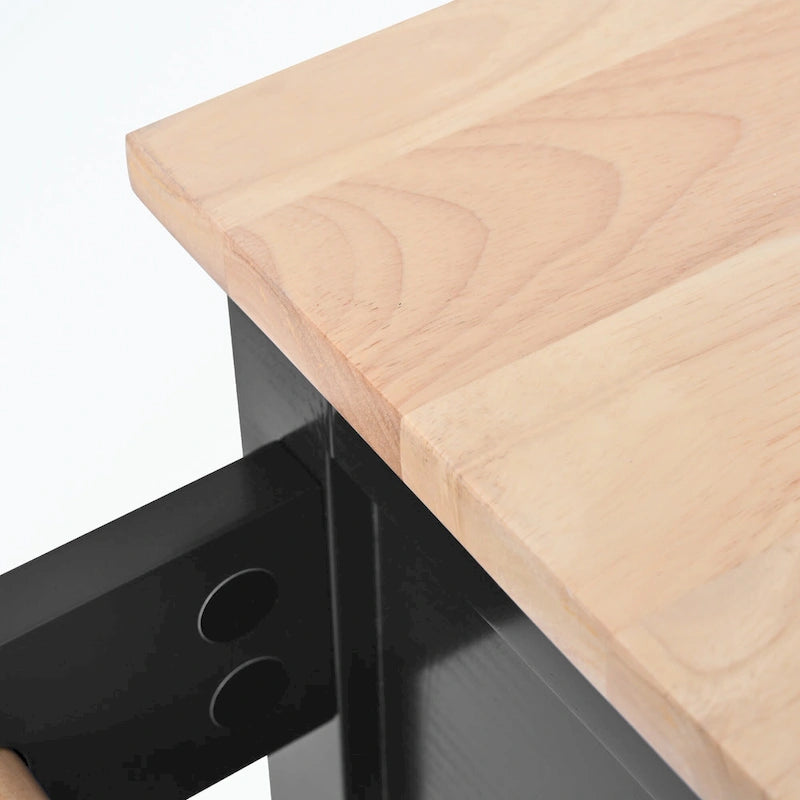 Kitchen Cart with Rubber Wood Countertop and 8 Drawers