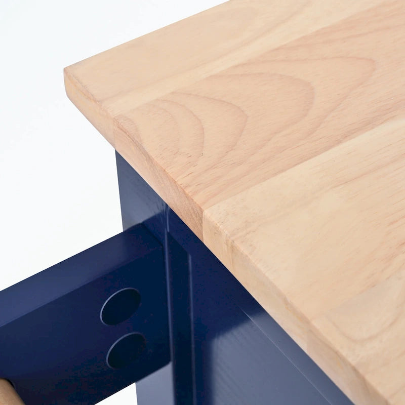 Kitchen Cart with Rubber Wood Countertop and 8 Drawers
