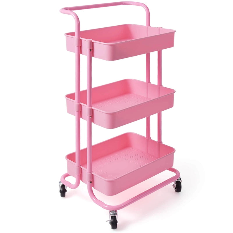 3-Tier Utility Cart Storage Rolling Cart with Casters
