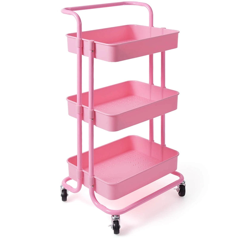 3-Tier Utility Cart Storage Rolling Cart with Casters