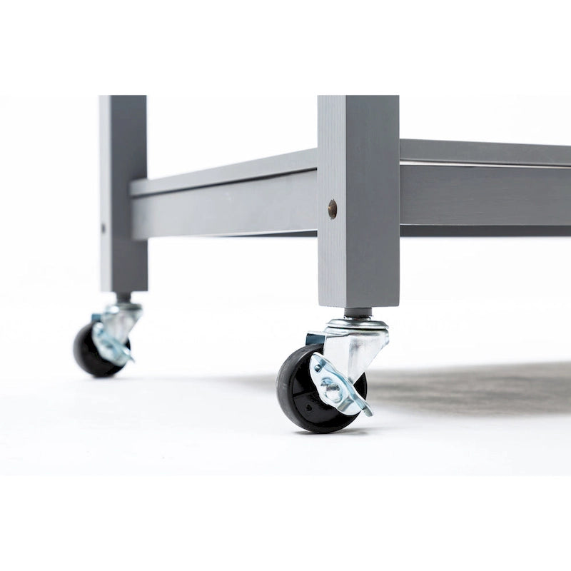 Rolling Kitchen Cart with Stainless Steel Top and Storage Shelves