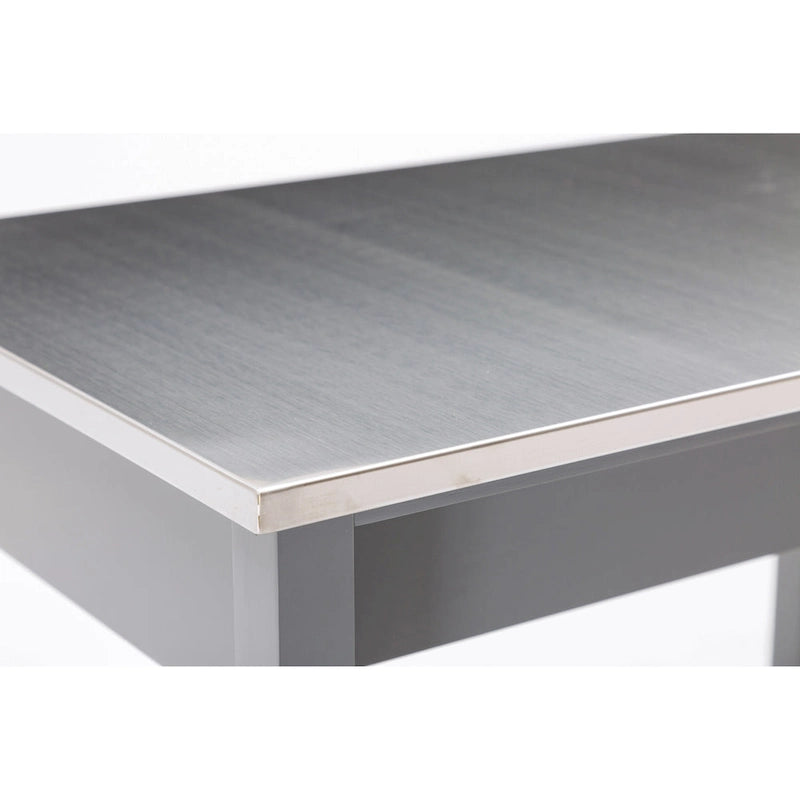 Rolling Kitchen Cart with Stainless Steel Top and Storage Shelves
