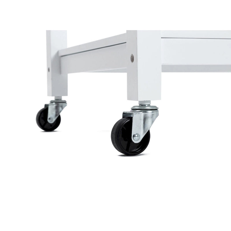 Rolling Kitchen Cart with Stainless Steel Top and Storage Shelves