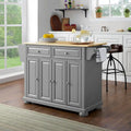 Crosley Alexandria Natural Wood Top Kitchen Island In Vintage Grey - 18d x 51.5w x 36.5h