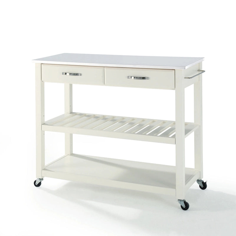 Full Size Granite Top Kitchen Prep Cart 43W x 17D x 35H