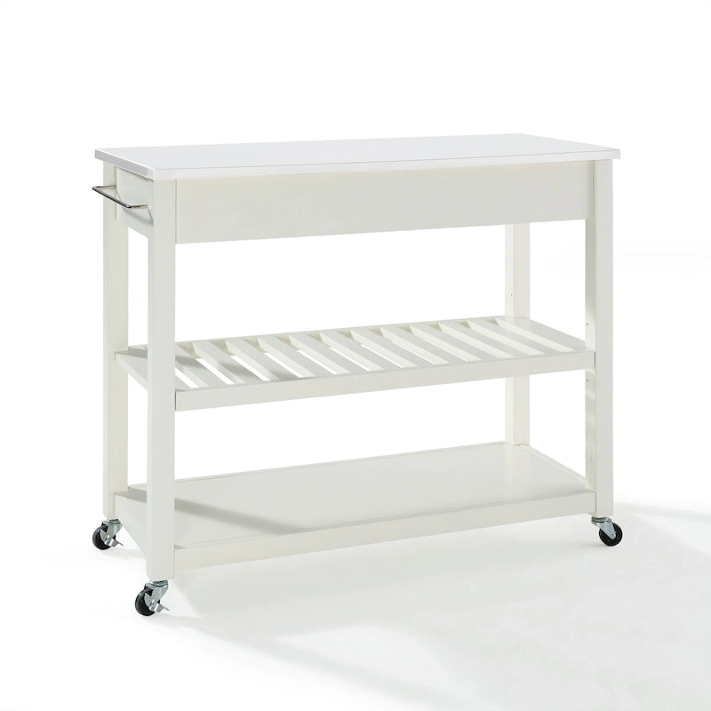 Full Size Granite Top Kitchen Prep Cart 43W x 17D x 35H