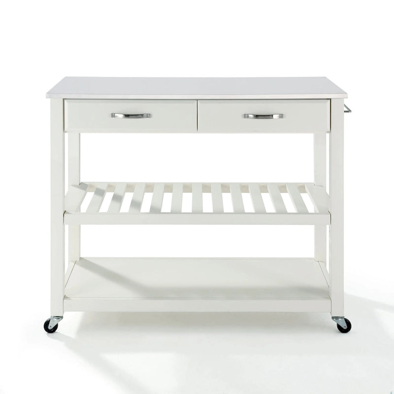Full Size Granite Top Kitchen Prep Cart 43W x 17D x 35H