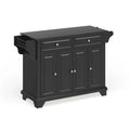 Granite Top Kitchen Island in Black Finish - 51.5W x 18D x 36H