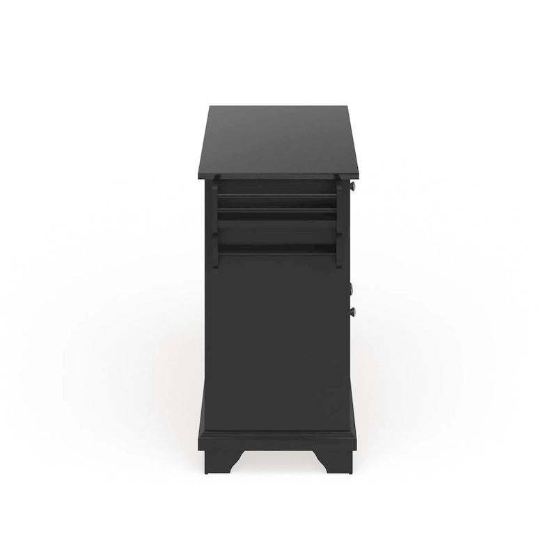 Granite Top Kitchen Island in Black Finish - 51.5W x 18D x 36H