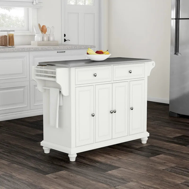 Crosley Cambridge Stainless Steel Top Full Size Kitchen Island/Cart - 18d x 51.5w x 36h
