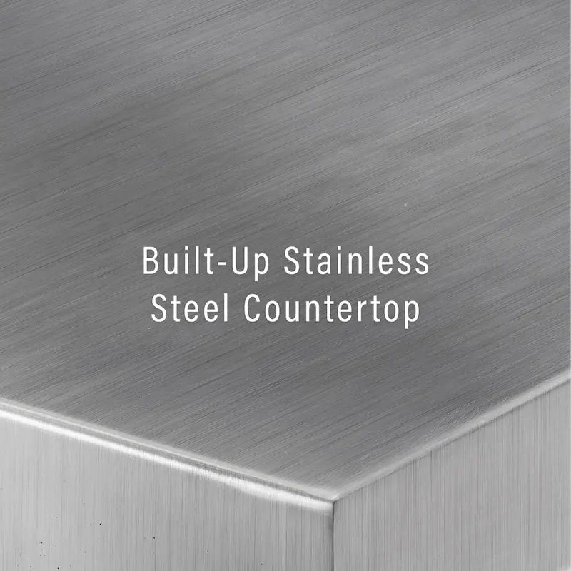 Stainless Steel Top Kitchen Island with Storage Drawers and Cabinet - 46W x 28D x 36.5H