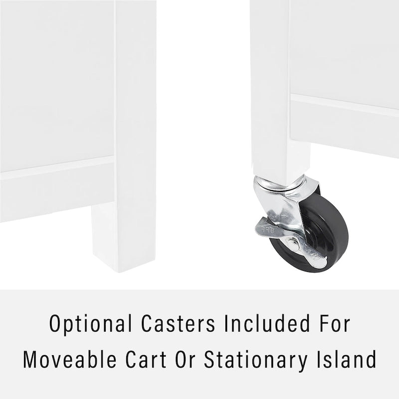 Stainless Steel Top Kitchen Island Cart with Drawers and Cabinet