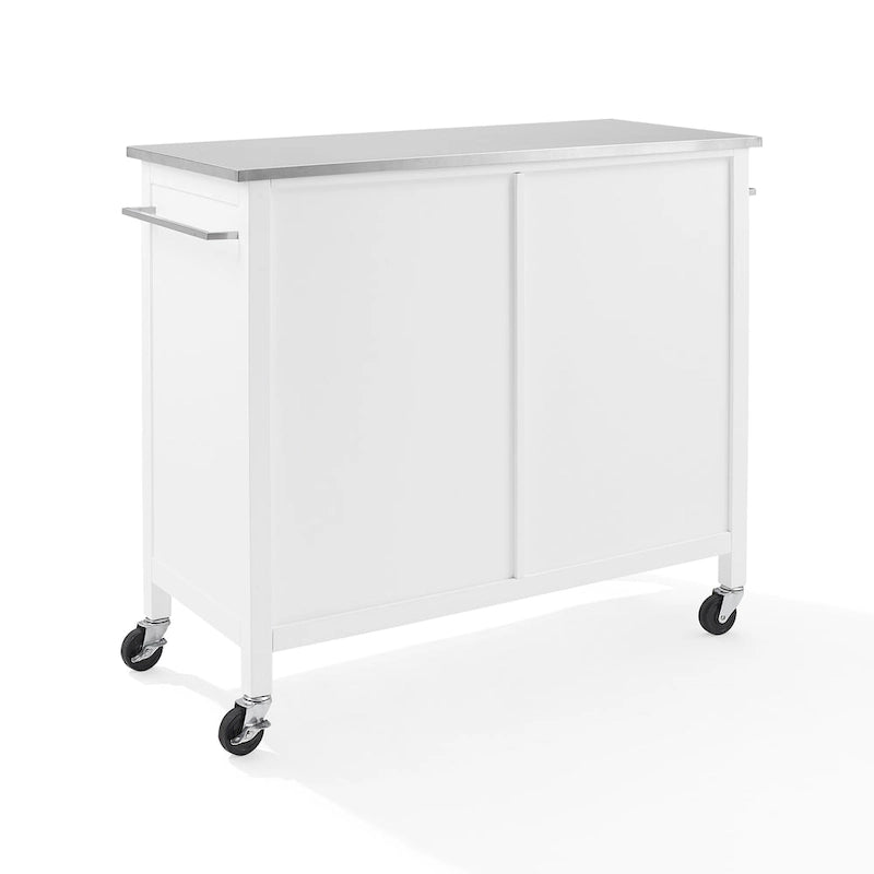 Stainless Steel Top Kitchen Island Cart with Drawers and Cabinet