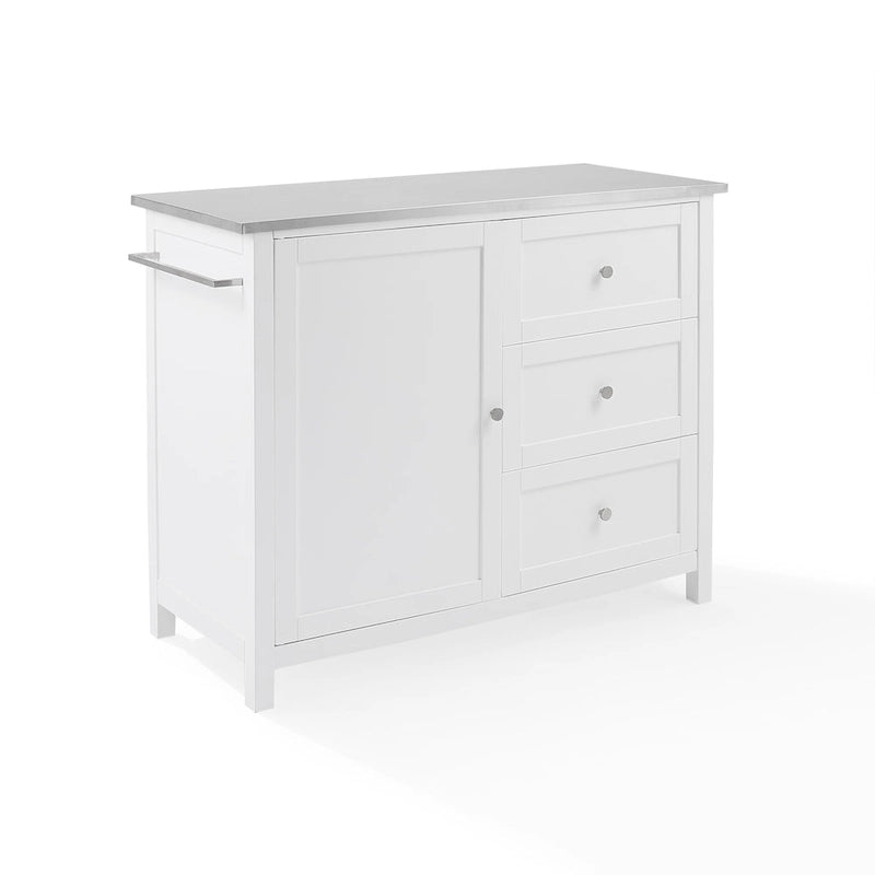 Stainless Steel Top Kitchen Island Cart with Drawers and Cabinet