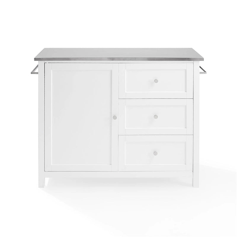 Stainless Steel Top Kitchen Island Cart with Drawers and Cabinet