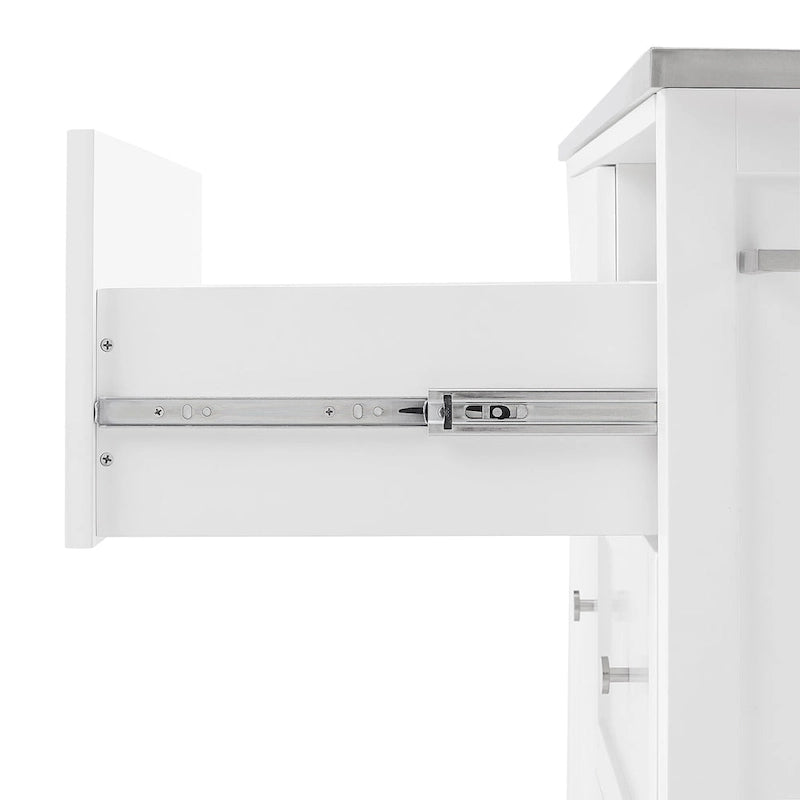 Stainless Steel Top Kitchen Island Cart with Drawers and Cabinet