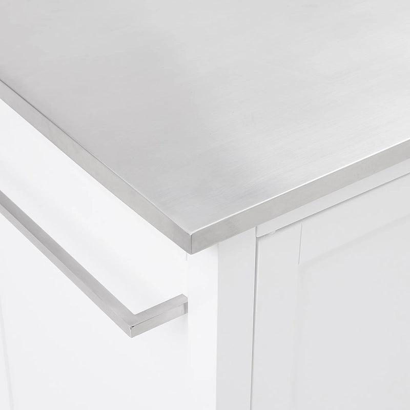 Stainless Steel Top Kitchen Island Cart with Drawers and Cabinet