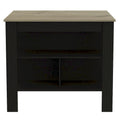 Modern Black Wengue and Light Oak Kitchen Island - 40.5x27.5x35.4