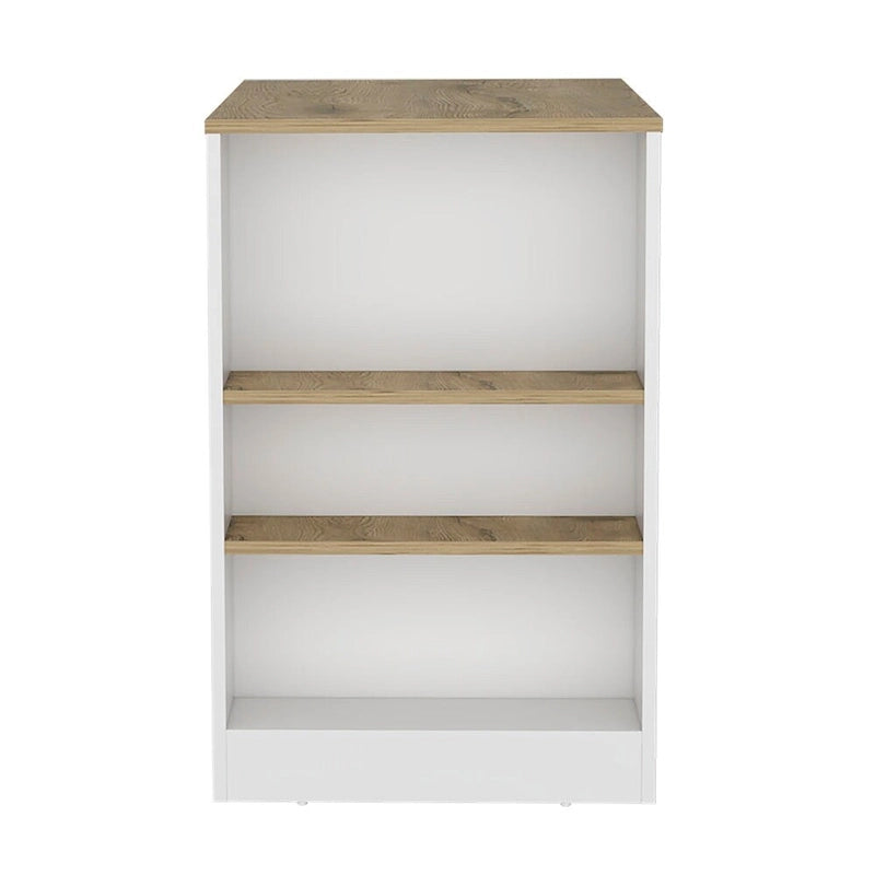Kitchen Island with 3-Side Shelves for Dining Room