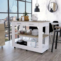 Rockaway 2-Drawer 2-Shelf Kitchen Island White and Light Oak
