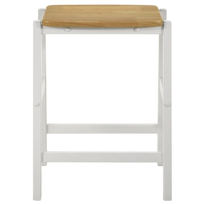 Brown and White Counter Height Kitchen Island Table with Pot Rack