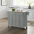Crosley Full Size Granite Top Kitchen Cart/Island Gray/White - 51.5 W x 18 D x 36.5 H