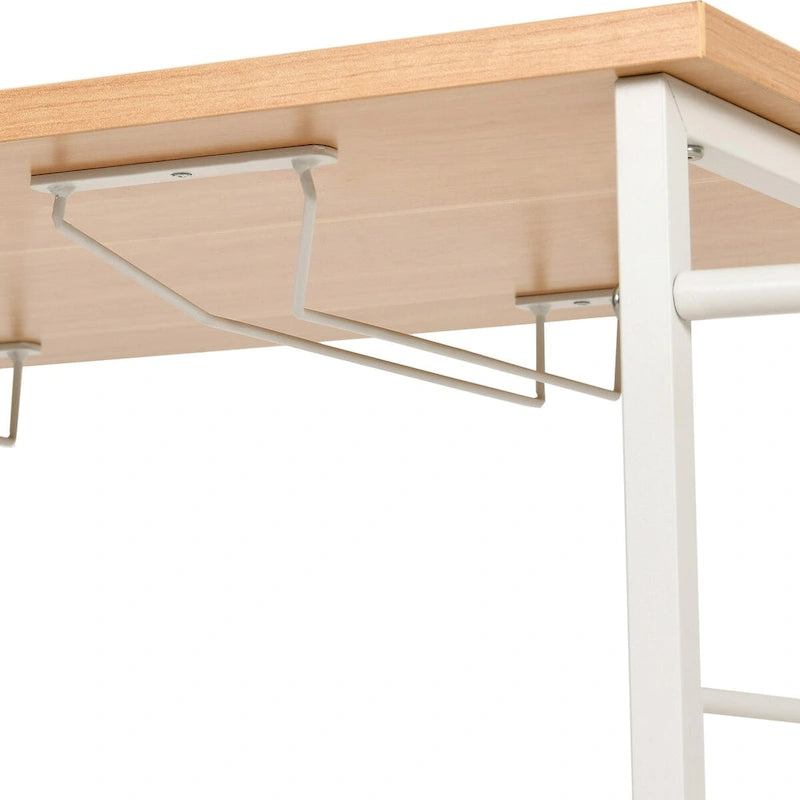 Rolling Portable Kitchen Island Cart With Power Outlet And Open Shelves