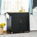Modern 41-Inch Rolling Kitchen Island on Wheels with Storage