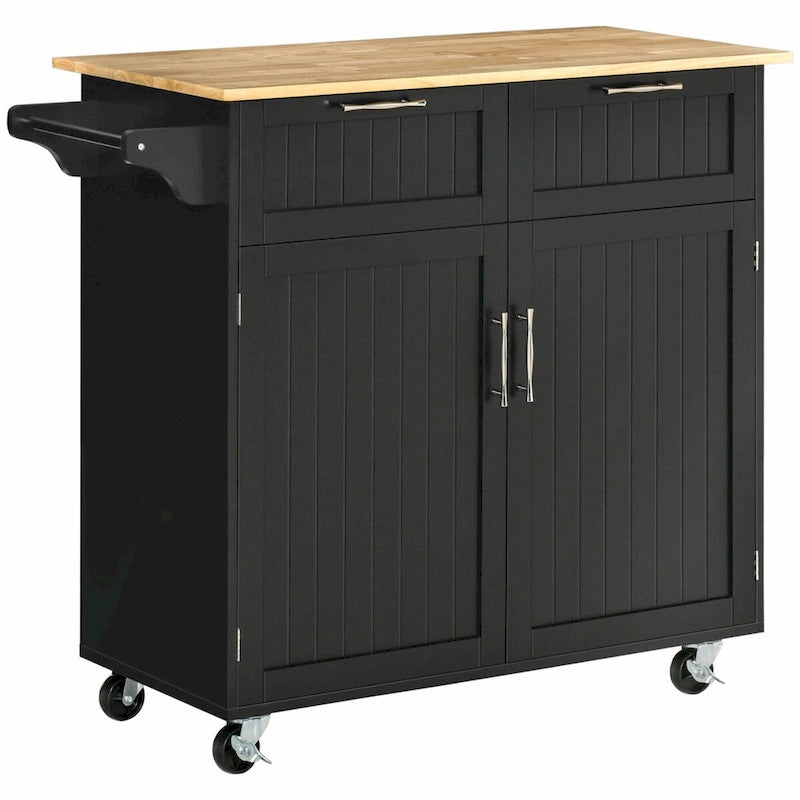 Modern 41-Inch Rolling Kitchen Island on Wheels with Storage