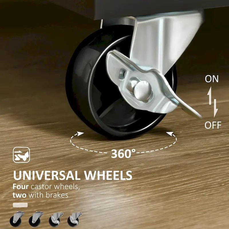 Modern 41-Inch Rolling Kitchen Island on Wheels with Storage