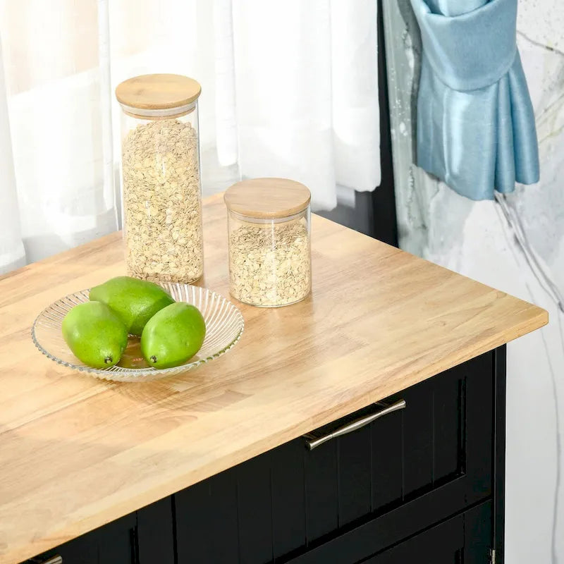 Modern 41-Inch Rolling Kitchen Island on Wheels with Storage
