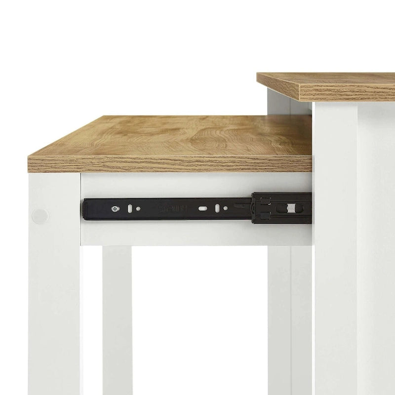 Kitchen Island with Butcher Block Countertop and Storage Drawers