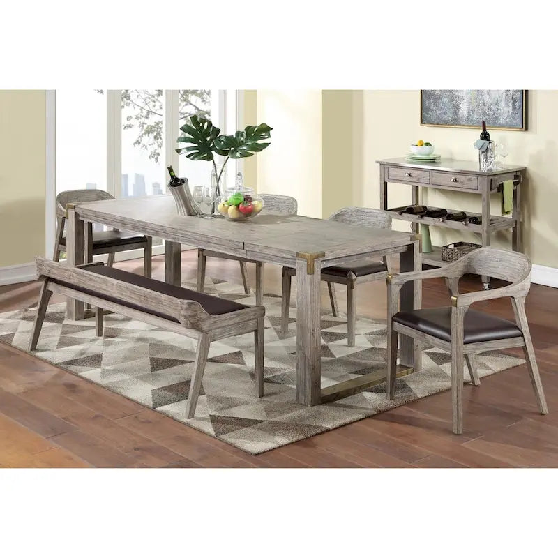 Rustic Kitchen Island Cart with Stainless Steel Top, Wine Rack, Two Drawers and Casters
