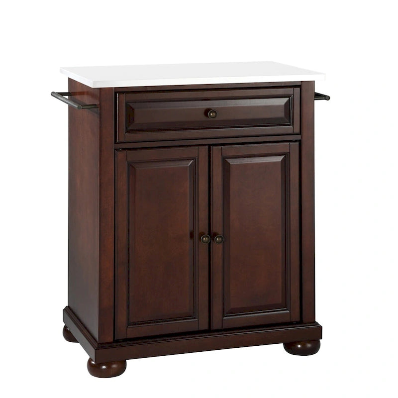 Granite Top Portable Kitchen Island Cart with Storage 31W x 18D x 35.5H