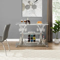 Chrome Bar Cart with Wine Rack and Glass Storage