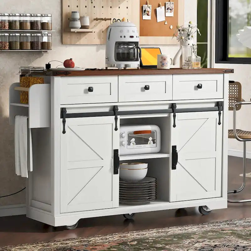 Rolling Kitchen Cart on Wheels for Home Kitchen and Dining Room