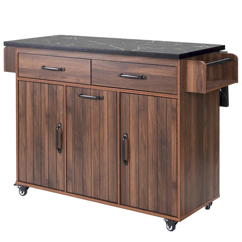 Kitchen Island with Trash Can Storage Cabinet