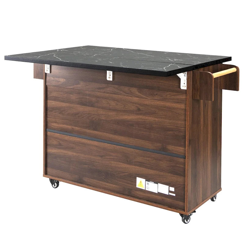 Kitchen Island with Trash Can Storage Cabinet
