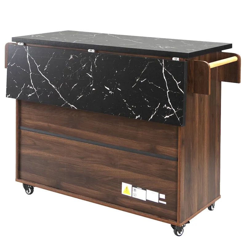 Kitchen Island with Trash Can Storage Cabinet