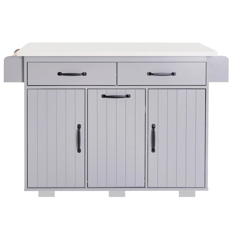 Kitchen Island with Trash Can Storage Cabinet