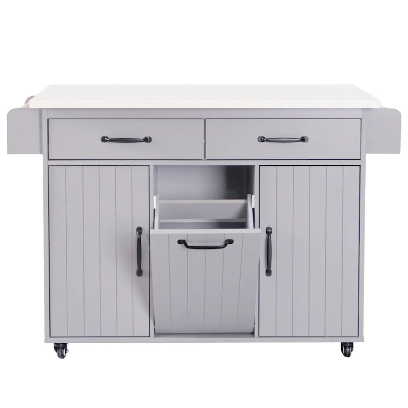 Kitchen Island with Trash Can Storage Cabinet