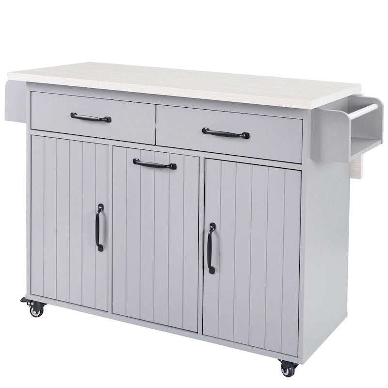 Kitchen Island with Trash Can Storage Cabinet